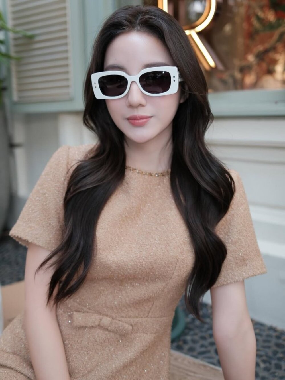 Dior DIORPACIFIC S1U 95B0 Rectangle Sunglasses – Ivory / Blue - Picture 12 of 13